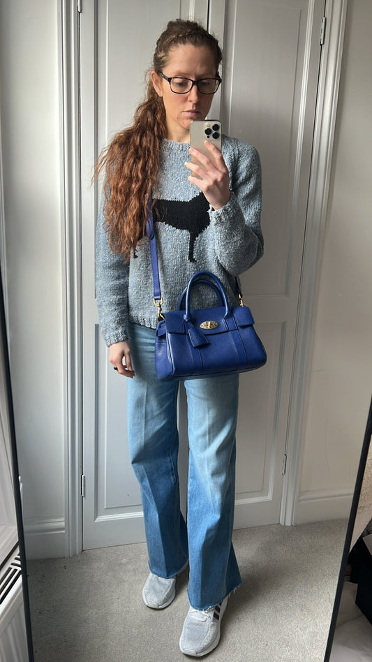 Mulberry Neon Blue Bayswater Satchel (RRP £995)