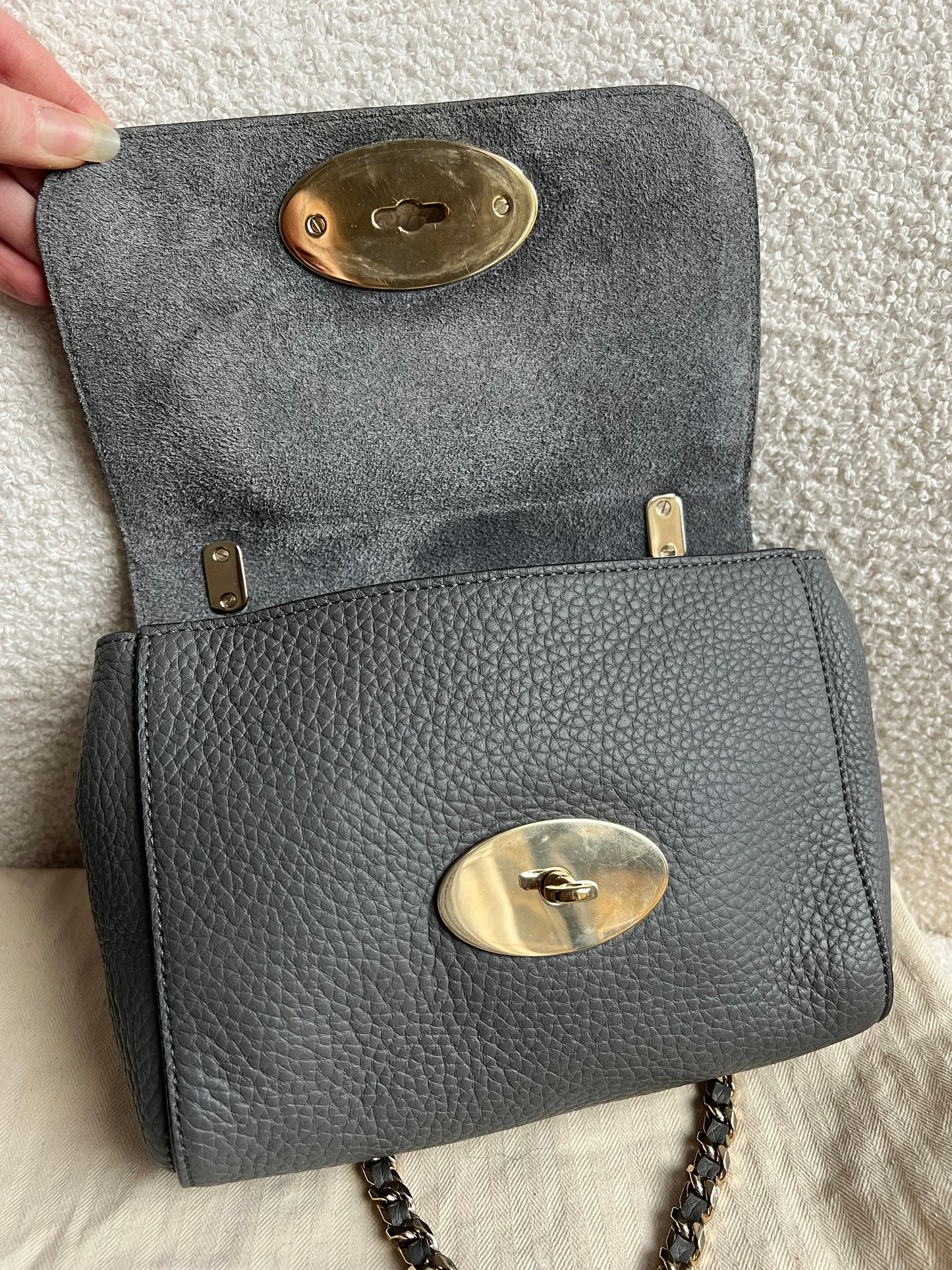 Mulberry Solid Grey Regular Top Handle Lily (RRP £1095)