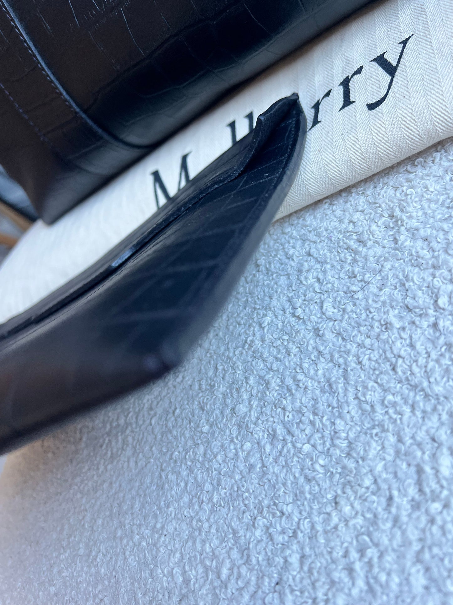 Mulberry Black Matte Croc Bayswater Tote (RRP £845)