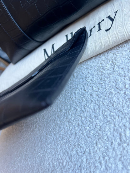 Mulberry Black Matte Croc Bayswater Tote (RRP £845)