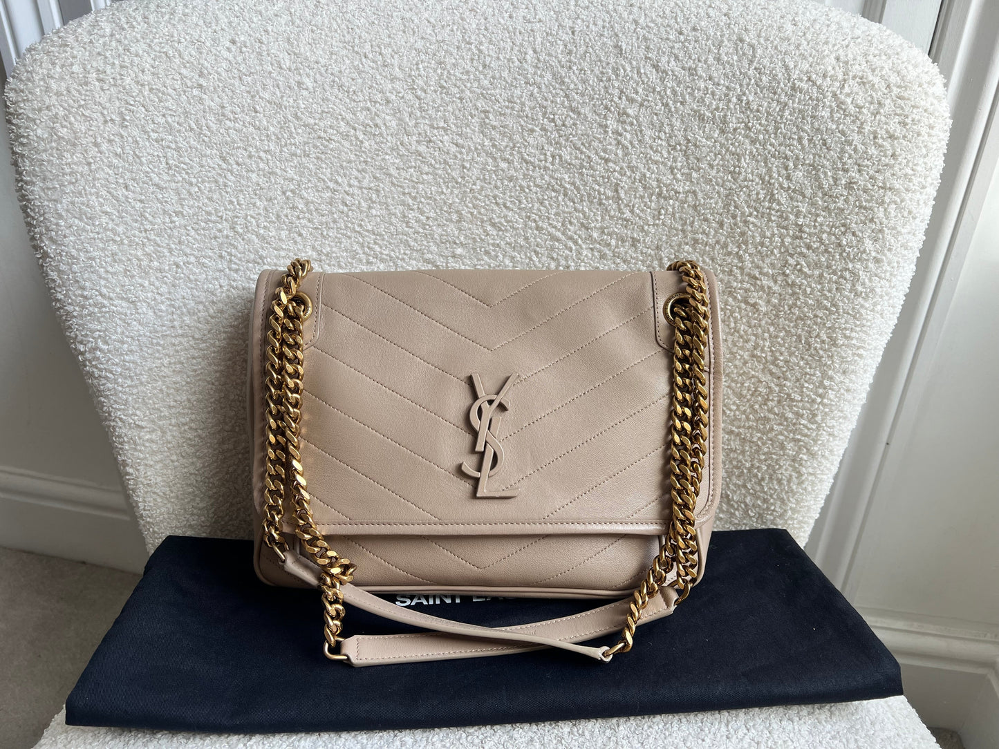 Yves Saint Laurent (YSL) Beige Medium Niki Chain Bag (RRP £2500)