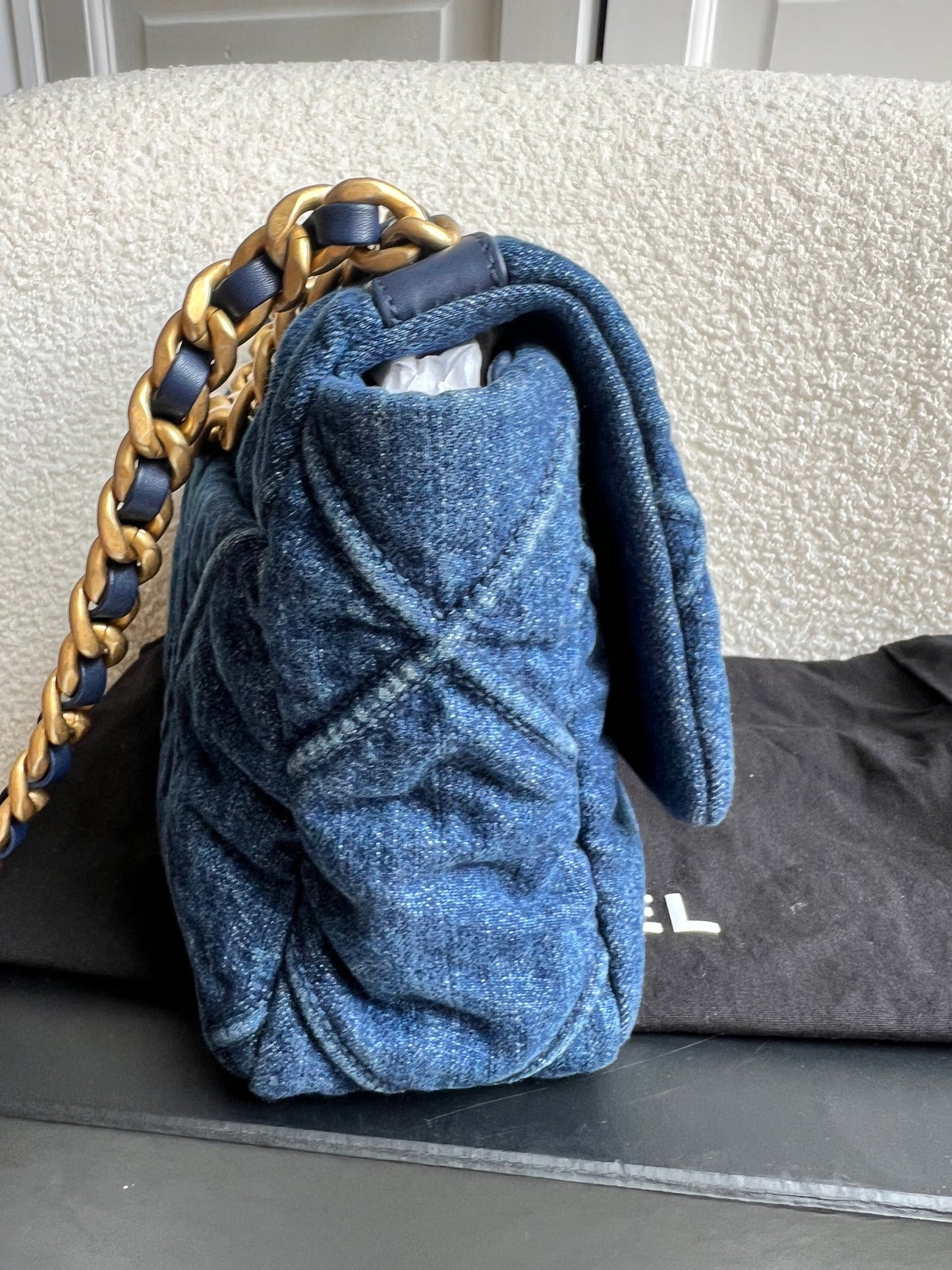 Chanel Small 19 in Blue Denim