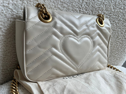 Gucci GG White Marmont Mini Shoulder Bag (RRP £1,890)