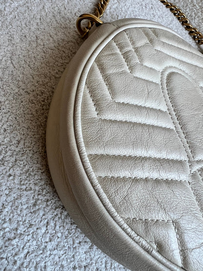 Gucci GG Round White Marmont Small Shoulder Bag (RRP £1,090)
