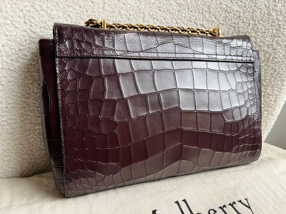 Mulberry Oxblood Deep Embossed Croc Medium Lily (RRP £1095)