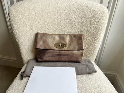 Mulberry Metallic Mushroom Clemmie Clutch (RRP £695)