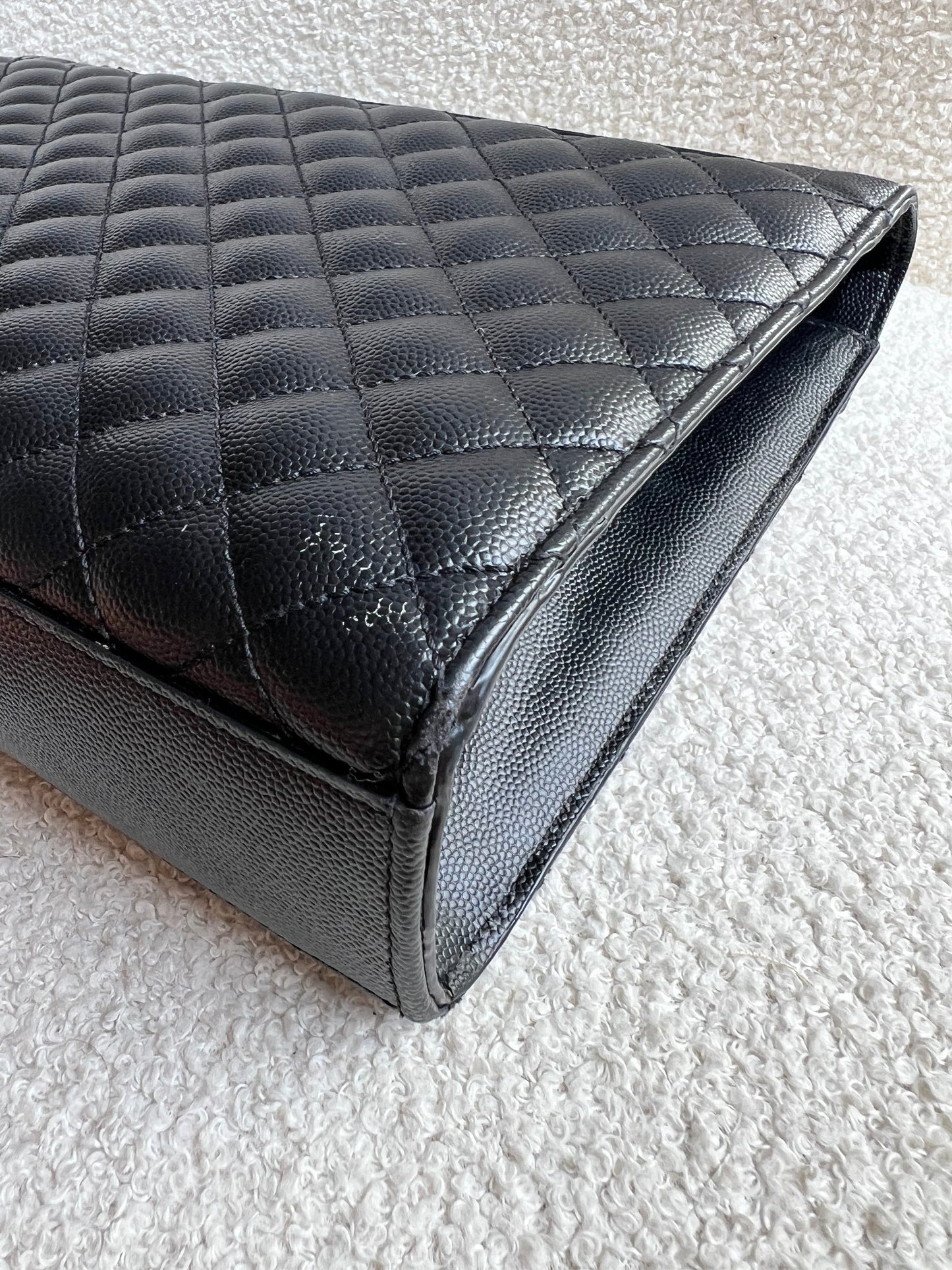 Yves Saint Laurent (YSL) Large Black on Black Envelope Bag (RRP £2,400)