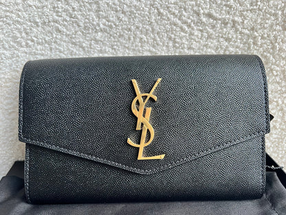 Yves Saint Laurent (YSL) Black Uptown Chain Wallet (RRP £1110)