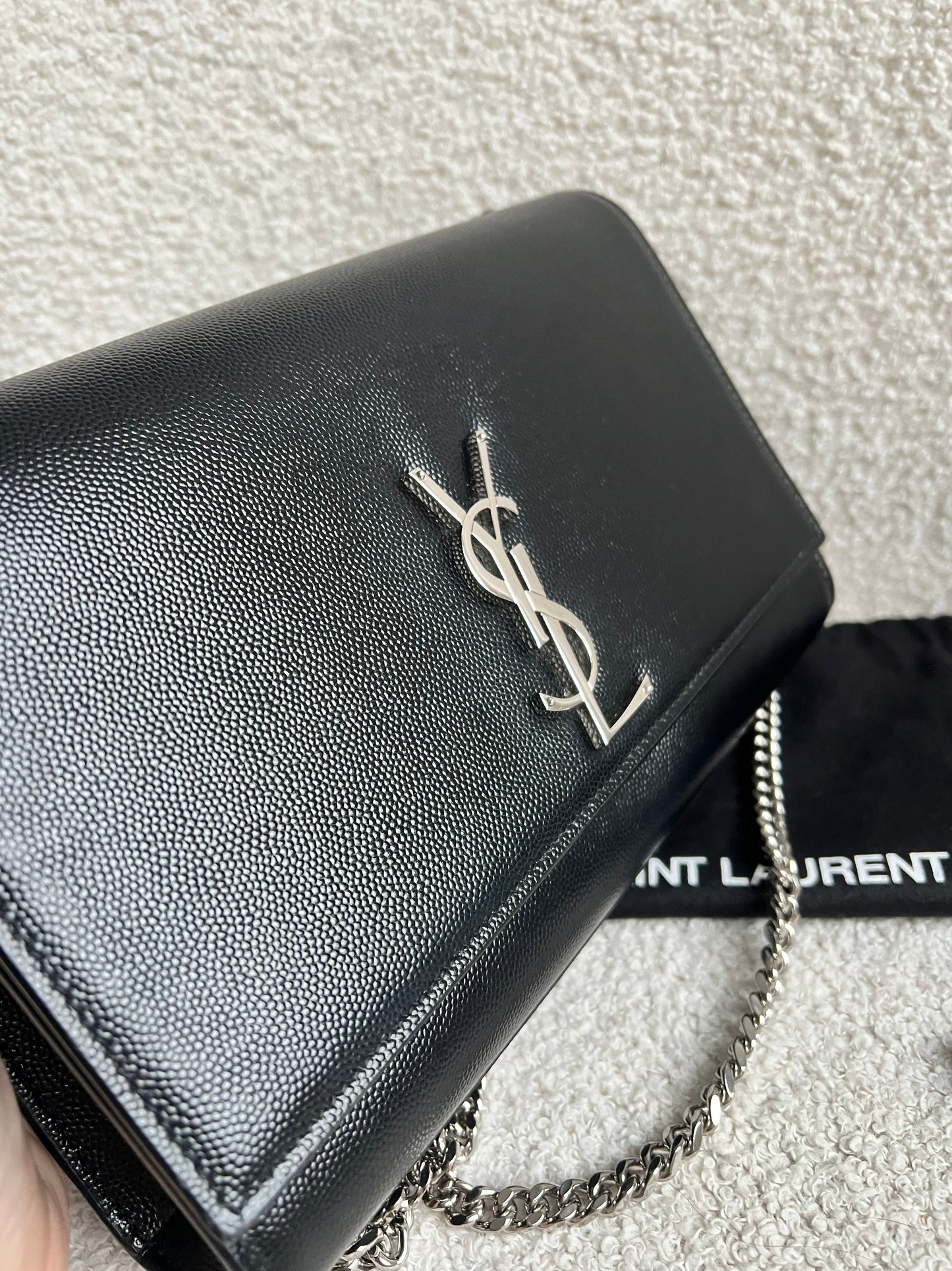 Yves Saint Laurent (YSL) Black Medium Kate with Silver Hardware (RRP £1730)