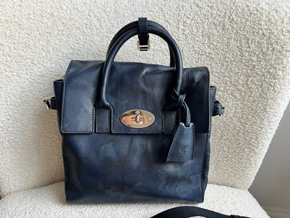 Mulberry Mini Cara Backpack in Midnight Blue Camo Printed Goat (RRP £995)