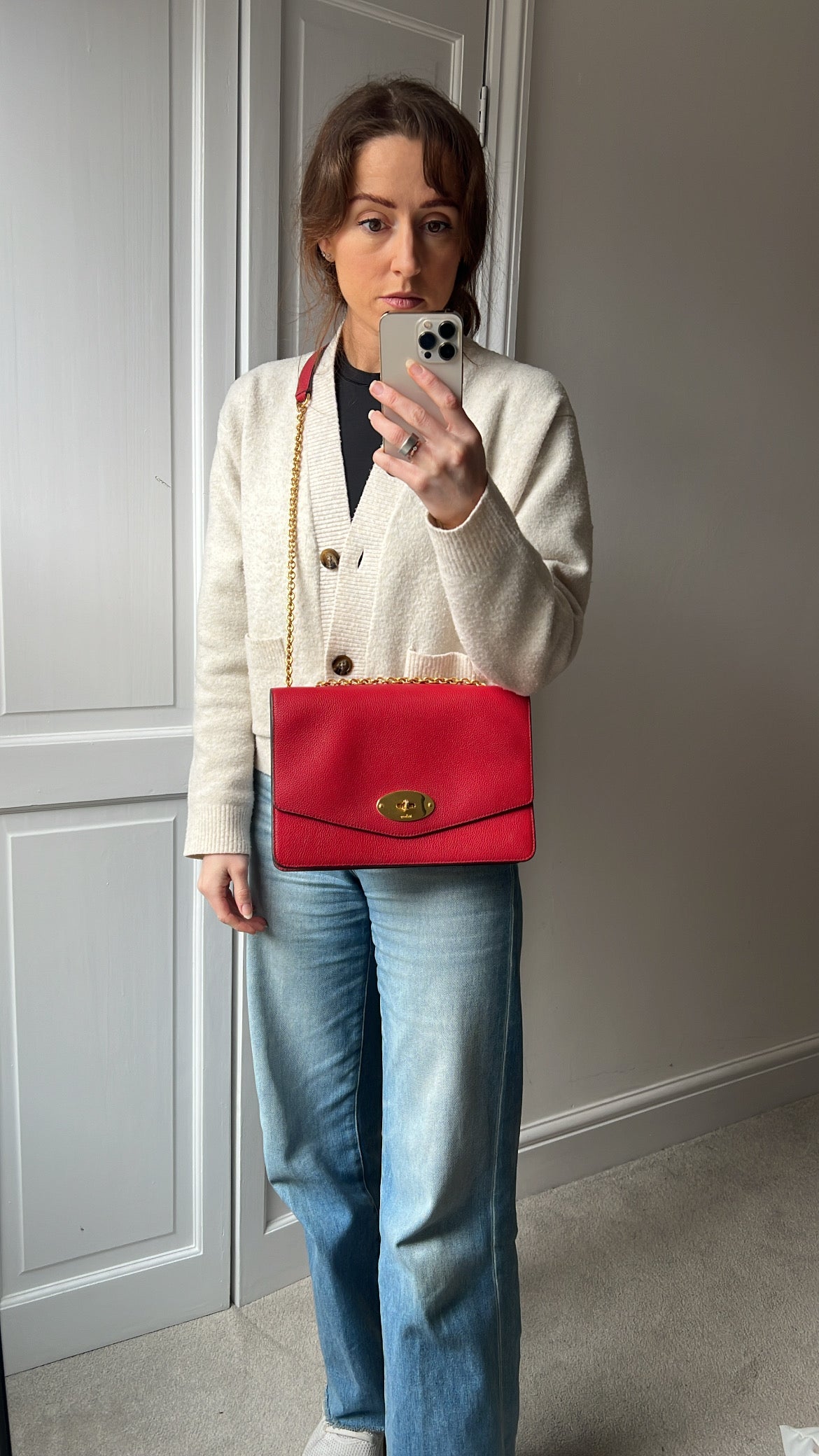 Mulberry Scarlet Red Large Darley Shoulder Bag (RRP £895)