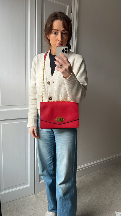 Mulberry Scarlet Red Large Darley Shoulder Bag (RRP £895)