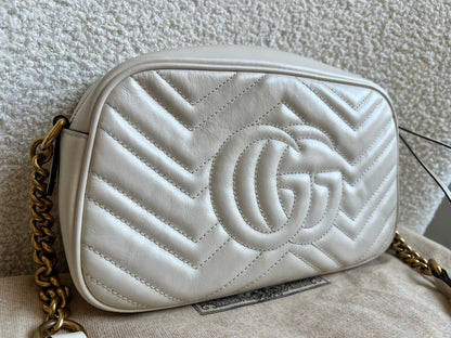 Gucci GG White Marmont Small Shoulder Bag (RRP £1440)