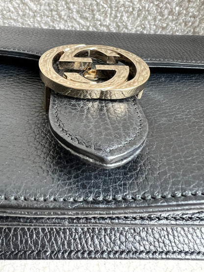 Gucci Interlocking GG Black Small Shoulder Bag