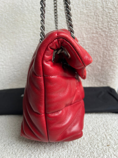 Yves Saint Laurent (YSL) Small Puffer in Red Quilted Lambskin (RRP £2,415)