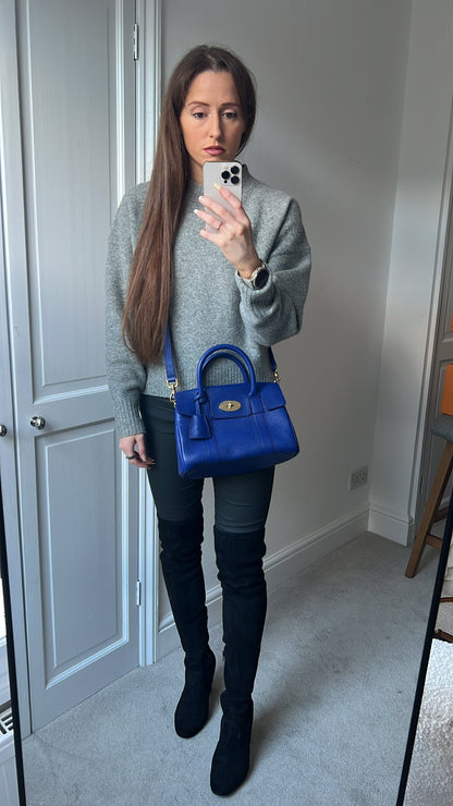 Mulberry Neon Blue Bayswater Satchel (RRP £995)