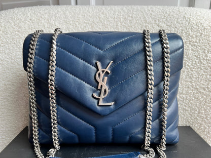 Yves Saint Laurent (YSL) Navy Blue Small LouLou (RRP £1,900)