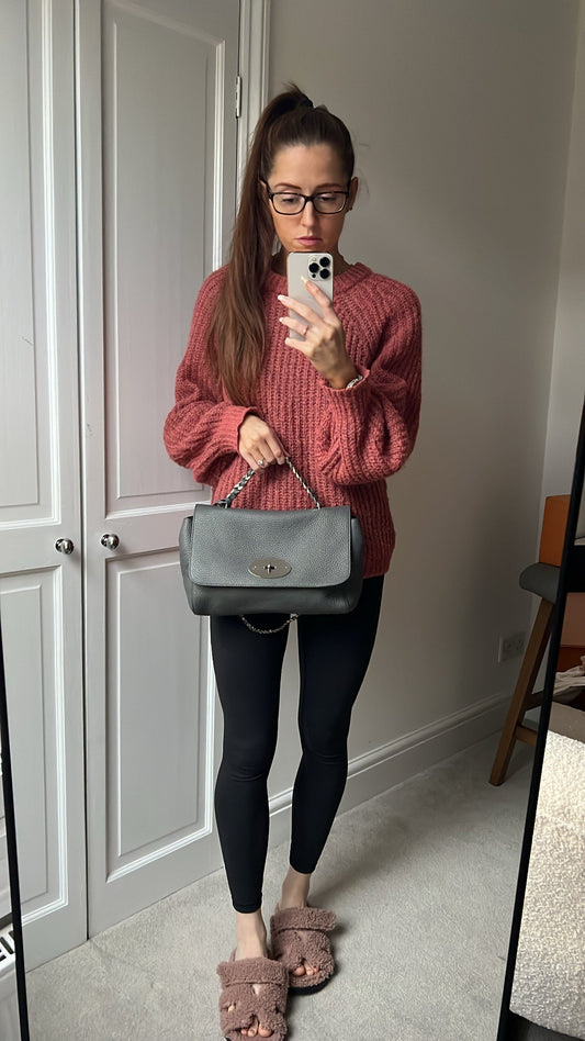 Mulberry Charcoal Grey Medium Top Handle Lily (RRP £1075)