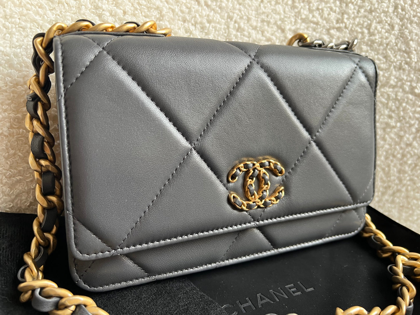 Chanel Grey 19 Wallet on Chain