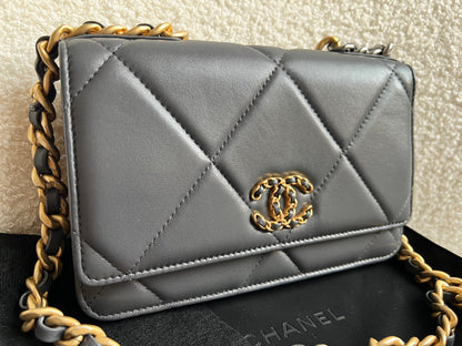 Chanel Grey 19 Wallet on Chain