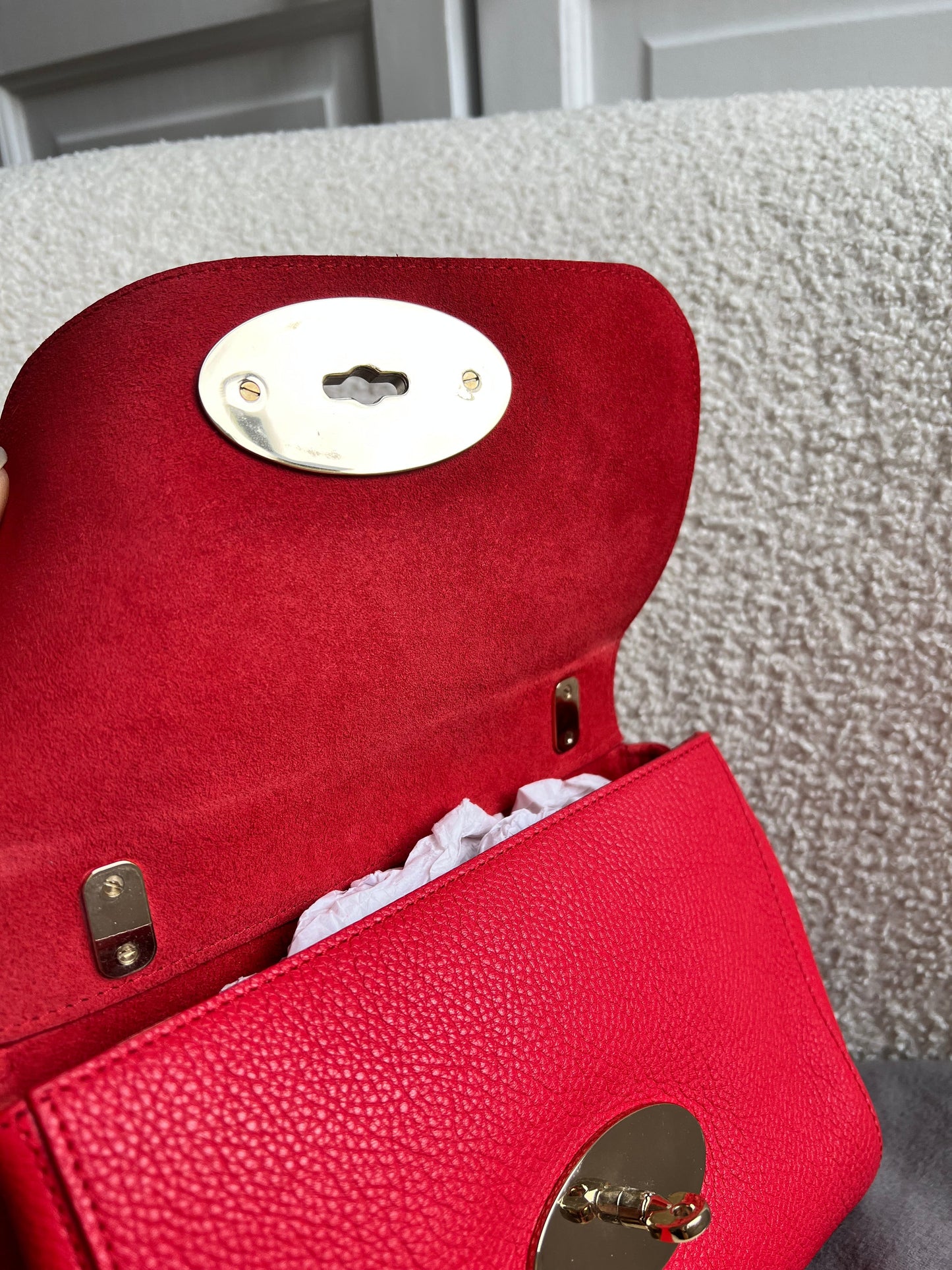 Mulberry Hibiscus Red Regular Lily with Gold Hardware (RRP £995)