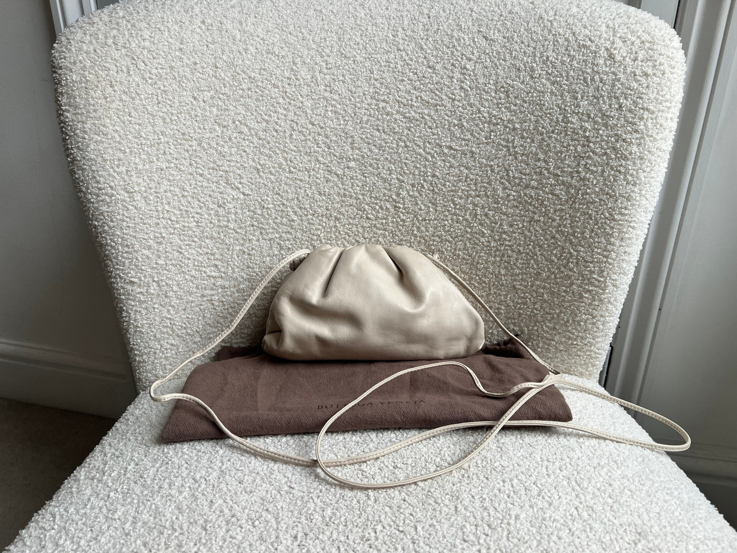 Bottega Veneta Cream Mini Pouch Clutch