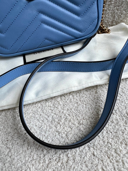 Gucci GG Blue Marmont Mini Shoulder Bag (RRP £1,360)