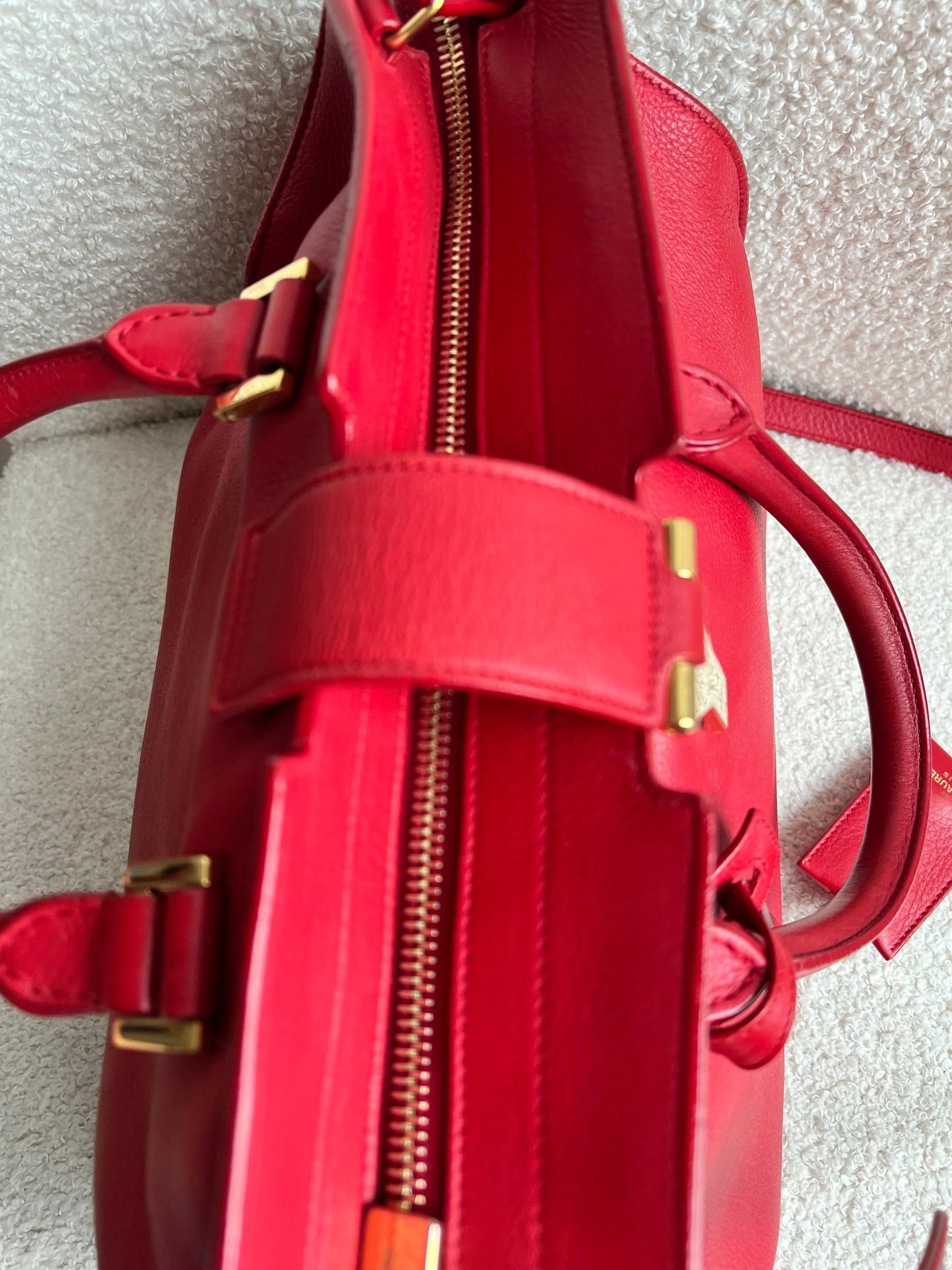 Yves Saint Laurent (YSL) Red Small Cabas Chyc Bag (RRP £1,350)