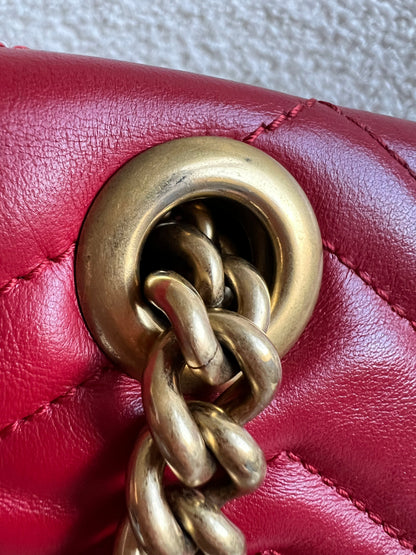 Gucci GG Hibiscus Red Marmont Mini Shoulder Bag (RRP £1,890)