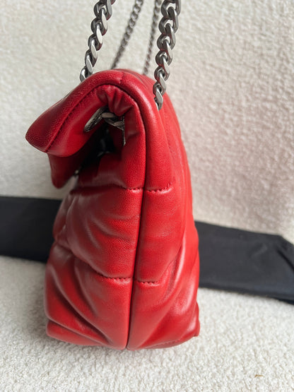 Yves Saint Laurent (YSL) Small Puffer in Red Quilted Lambskin (RRP £2,415)