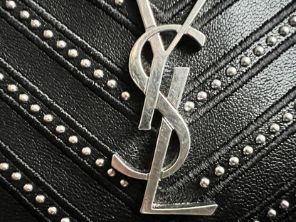 Yves Saint Laurent (YSL) Black Studded Lou Belt Bag
