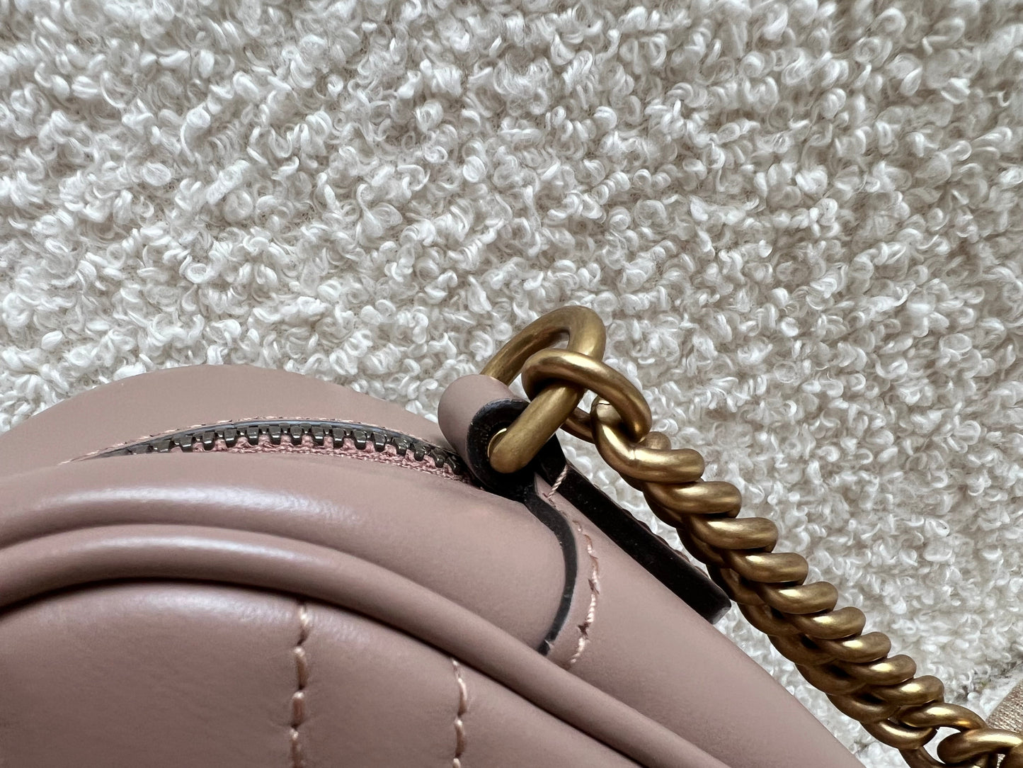 Gucci GG Marmont Porcelain Rose Small Shoulder Bag (RRP £1440)
