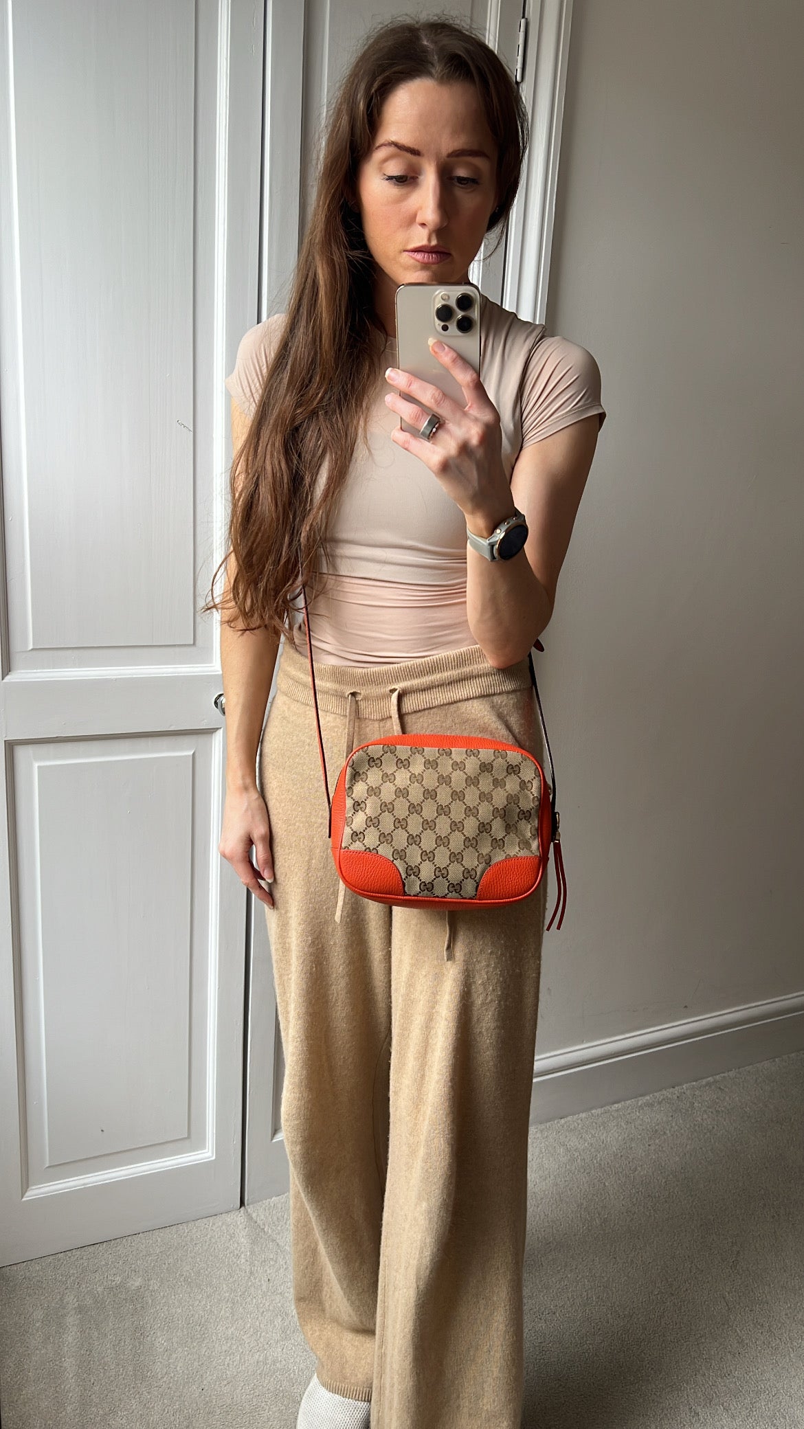 Gucci Bree GG Canvas Orange Small Messenger Bag
