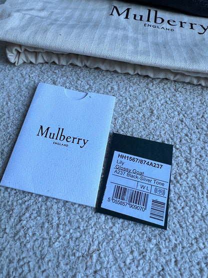 Mulberry Black Regular Lily with Silver Hardware (RRP £995)