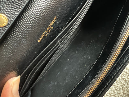 Yves Saint Laurent (YSL) Black Cassandre Envelope Chain Wallet (RRP £1,200)