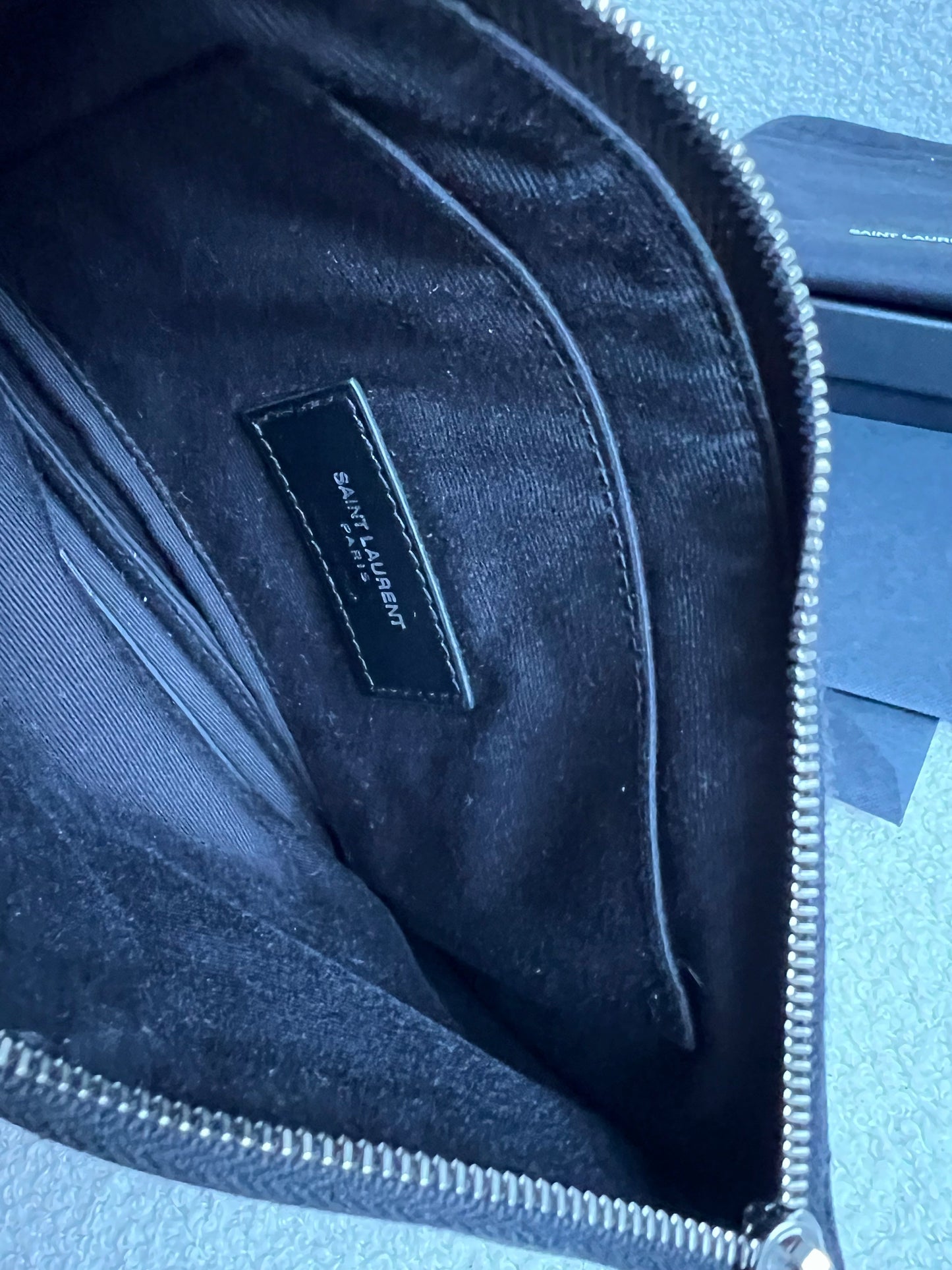Yves Saint Laurent (YSL) Black Cassandra Zip Pouch (RRP £365)