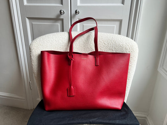 Yves Saint Laurent (YSL) Red E/W Shopping Tote (RRP £1115)