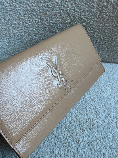 Yves Saint Laurent (YSL) Beige Patent Belle de Jour Clutch