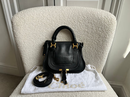 Chloe Black Mini Marcie Double Carry Bag