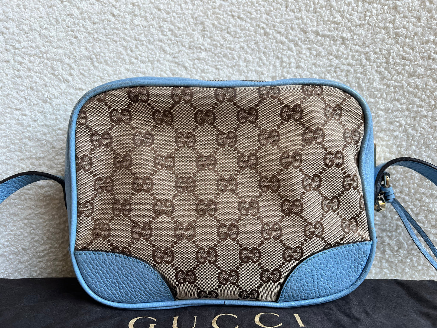 Gucci Bree GG Canvas Light Blue Small Messenger Bag