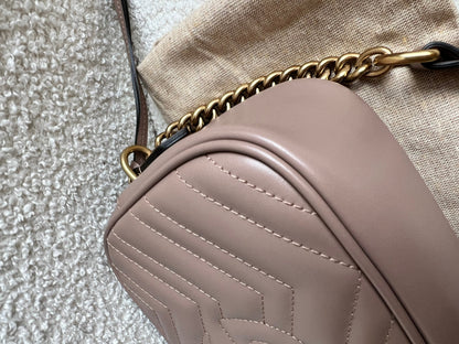 Gucci GG Marmont Porcelain Rose Small Shoulder Bag (RRP £1440)