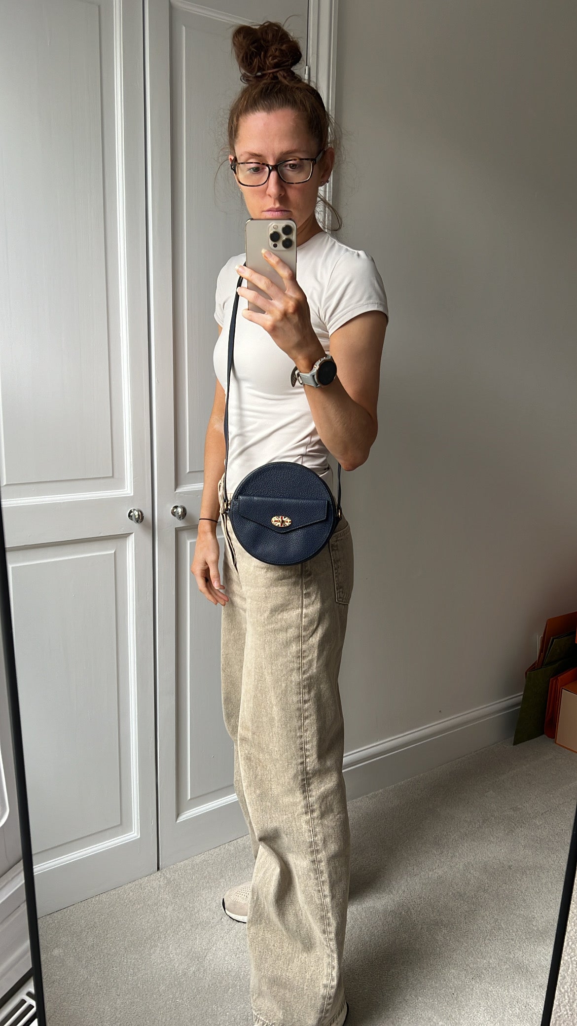 Mulberry Union Jack Midnight Darley Round Shoulder Clutch