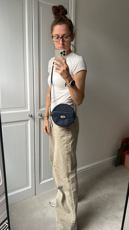 Mulberry Union Jack Midnight Darley Round Shoulder Clutch
