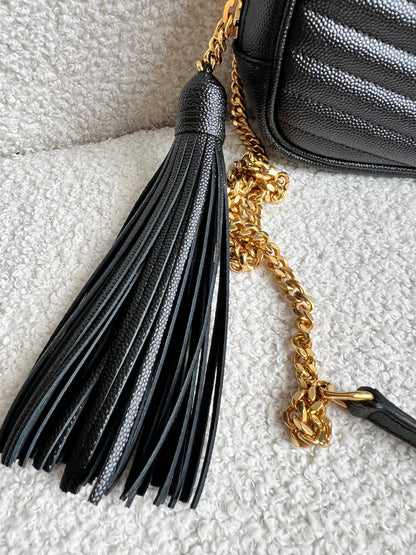 Yves Saint Laurent (YSL) Black Mini Lou Camera Bag (RRP £1285)