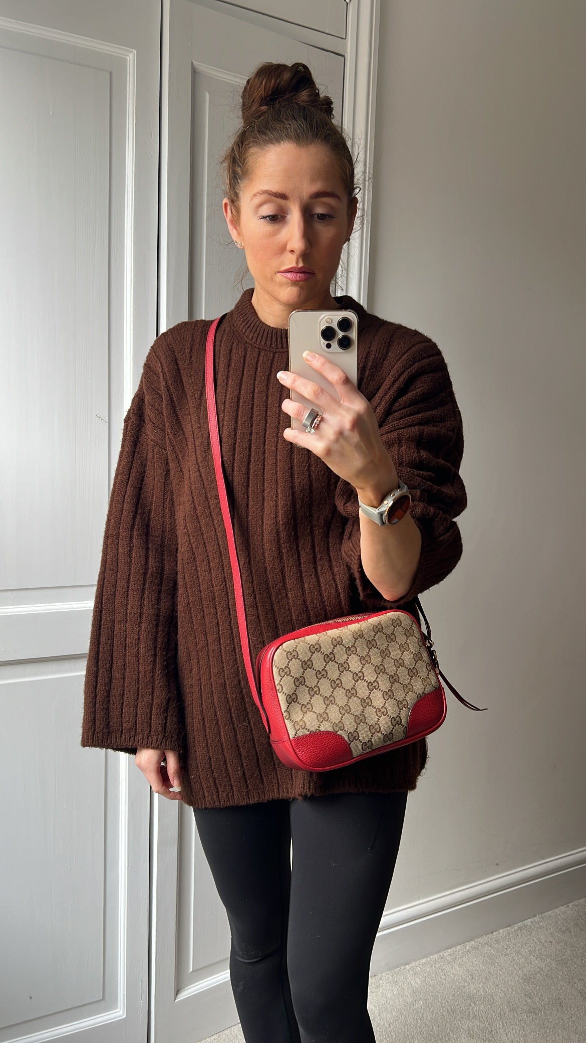 Gucci Bree GG Canvas Red Small Messenger Bag