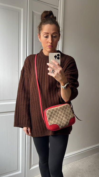 Gucci Bree GG Canvas Red Small Messenger Bag