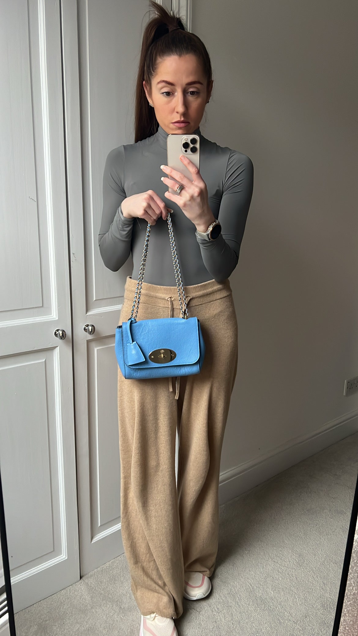 Mulberry Cornflower Blue Regular Lily with Gold Hardware (RRP £995)
