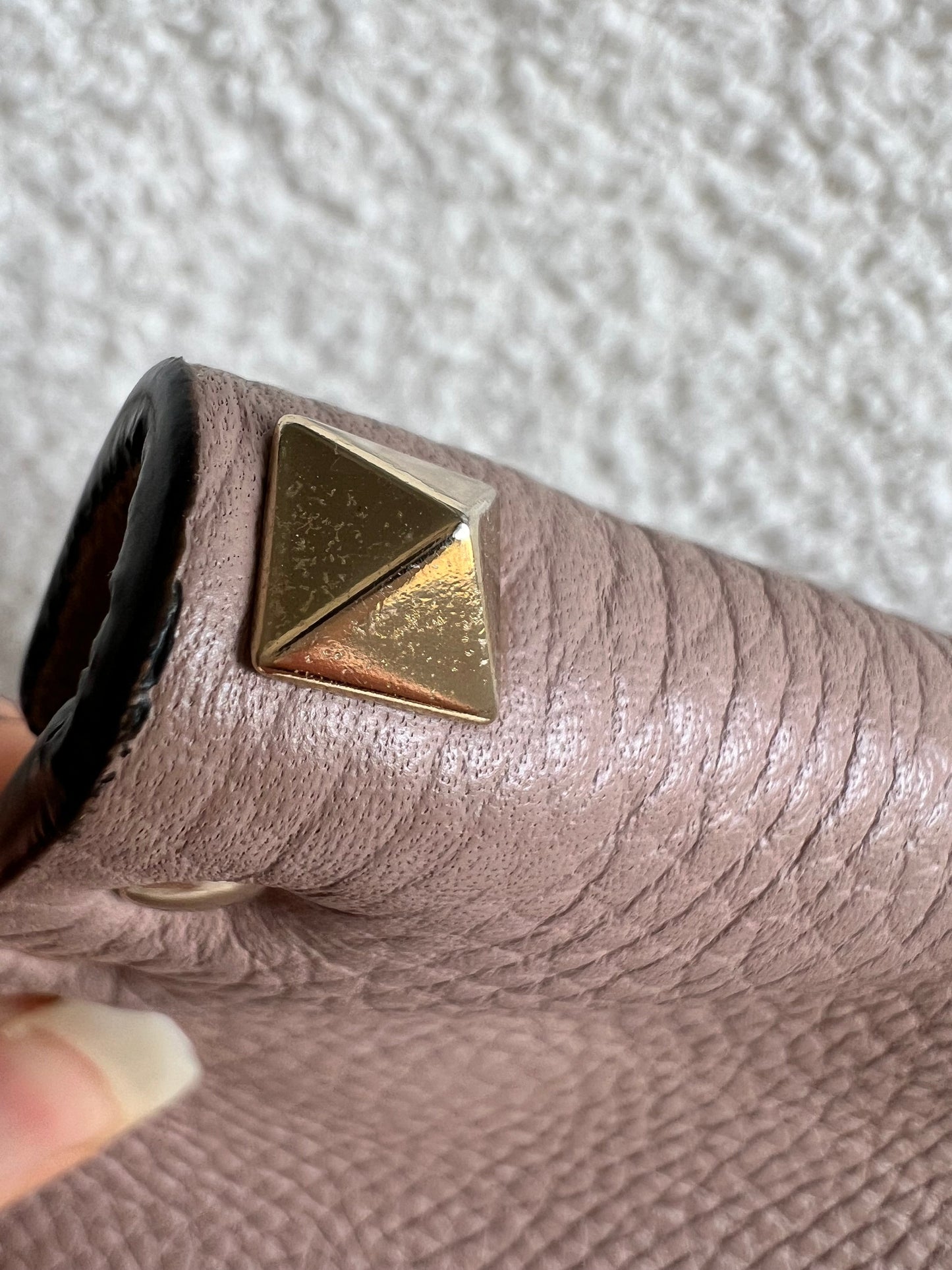 Valentino Garavani Rockstud Calfskin Clutch Pouch Rose Poudre (RRP £540)