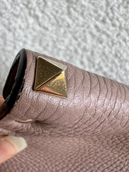 Valentino Garavani Rockstud Calfskin Clutch Pouch Rose Poudre (RRP £540)