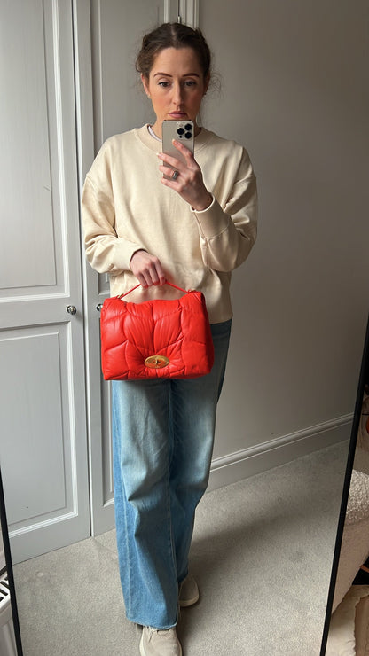 Mulberry Coral Orange Softie in Pillow Effect Nappa Leather (RRP £1650)